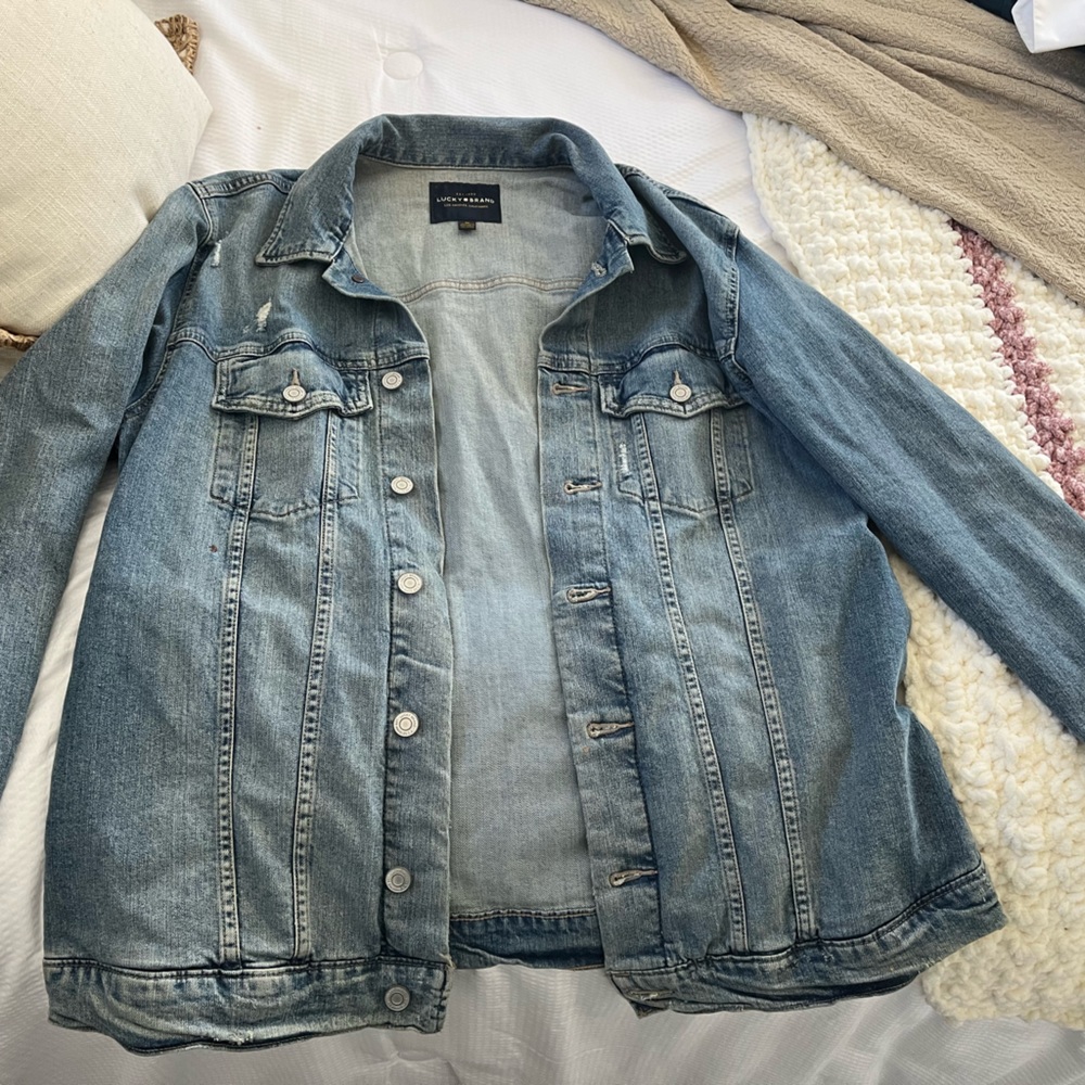 Lucky Brand Distressed Women’s Jean Jacket - size Medium